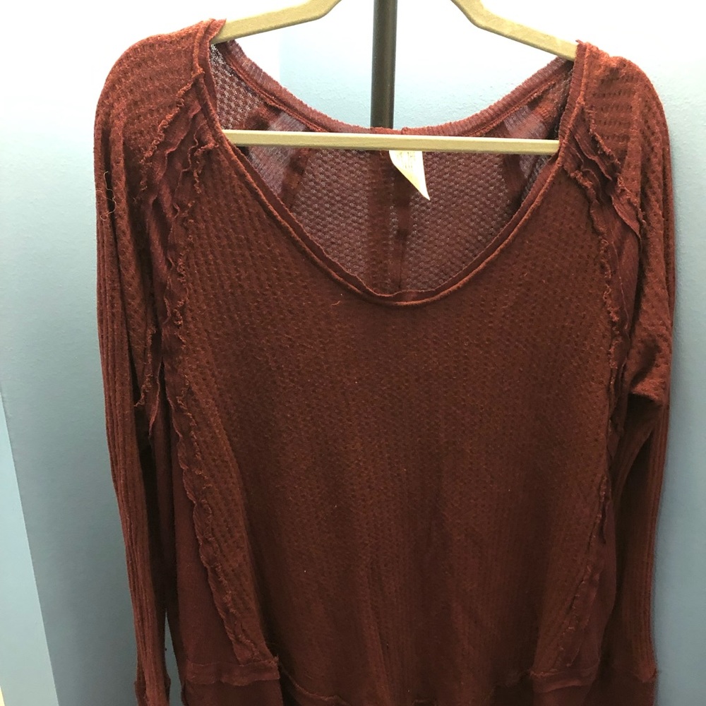 Burgundy We the Free Long Sleeve Thermal